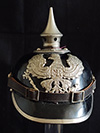 Prussian line infantry pickelhaube with replacement chinstrap and rosettes